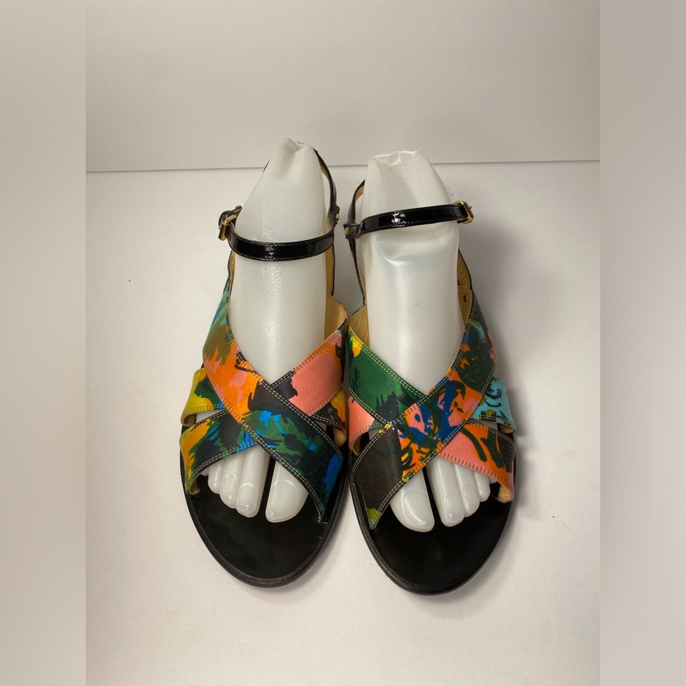 Balenciaga flat ankle strap sandals multi 39/8 - Picture 4 of 11
